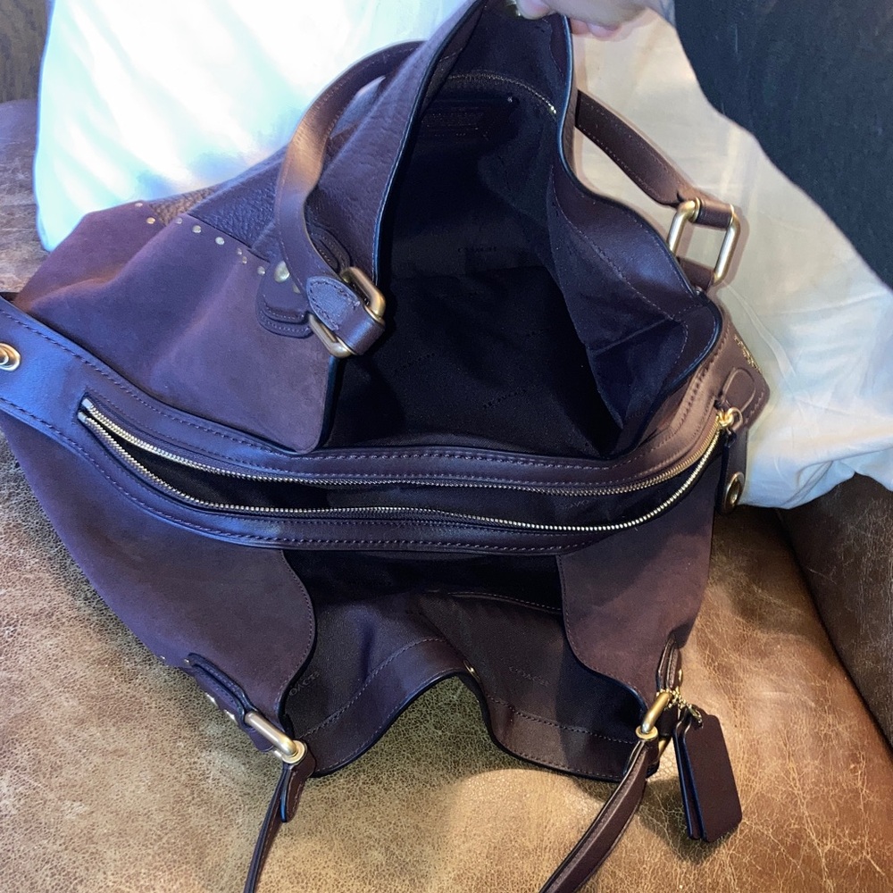 Coach Edie 42 Hobo Shoulder Bag 32988 with buffalo leather & suede suede panels - Picture 10 of 12